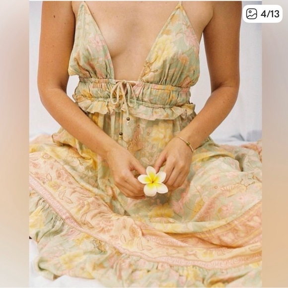 Spell Women's Bohemian Floral Jacket - Mint and Pastel Yellow - Picture 9 of 11